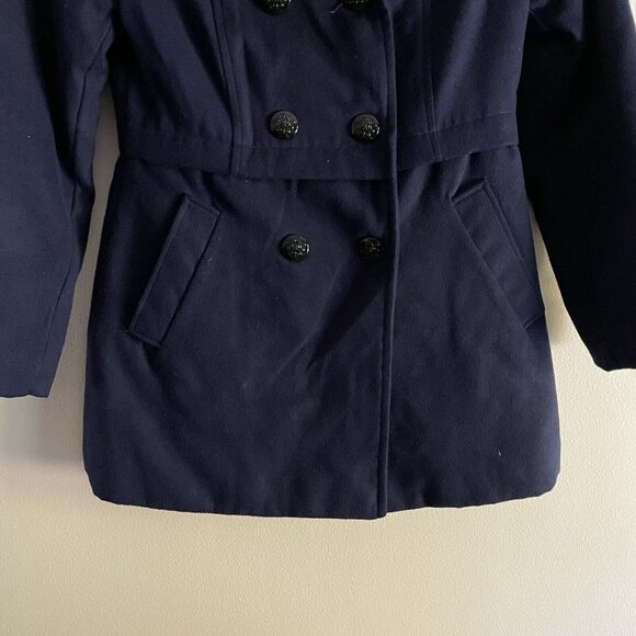 Jessica Simpson CHILDRENS Sz 12 Navy Blue Double Breasted Lined Peacoat - Picture 2 of 9